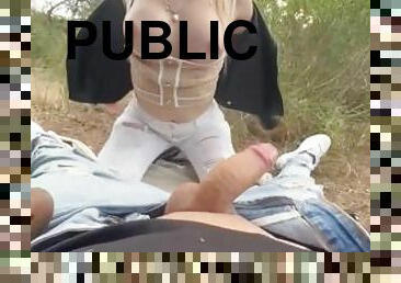 Street Girl Sucks My Cock in a Public Forest Without Shame and Drinks Sperm