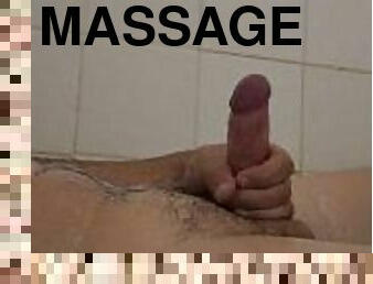 I take a good shower, girlfriend comes to relax and I finish horny and cuming. turn up the audio