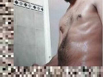 baden, haarig, masturbieren, dilettant, immens-glied, latina, wichsen, massage, dusche, allein