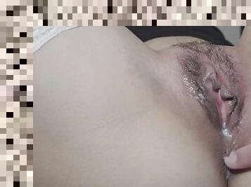 hårig, orgasm, fitta-pussy, amatör, milf, mamma, par, pov, mor, vått