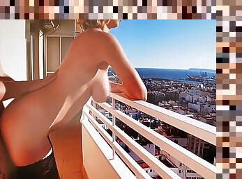 Busty Nice Milf Gets Dick On Balcony