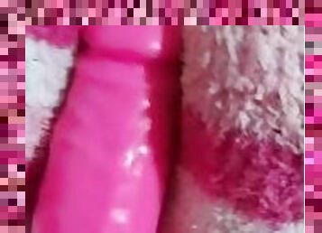 Pink socks and pink dildo ?