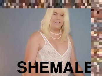 shemale, amatör, anal, hardcore, rumpa-butt, ensam, höga-klackar