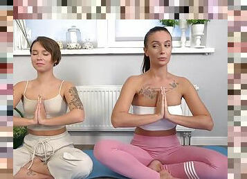 Beautiful yoga instructor lured into ass fucking
