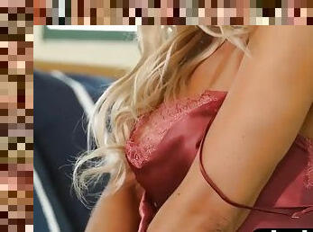 Beautiful blonde milf with big boobs Jillisa Lynn posing in hot lingerie