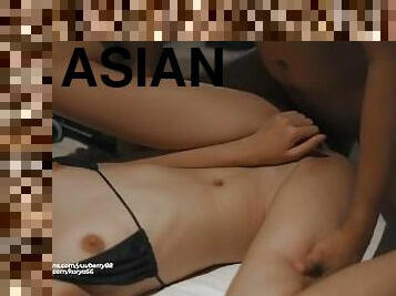 asiatisk, store-pupper, amatør, cumshot, stor-pikk, tenåring, creampie, thai, høyskole, pikk