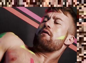 MEN - Theo Brady and Olivier Robert dance under the neon light letting their horny cocks rub against each other