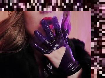 ASMR: fur coat and ripped latex gloves (Arya Grander)