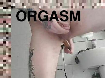 orgasm, anal, gay, dildo, ensam, bedragen