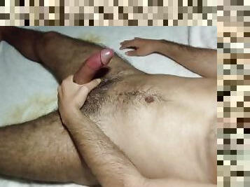 Guy Can't Stop Jerking His Big Uncut Cock