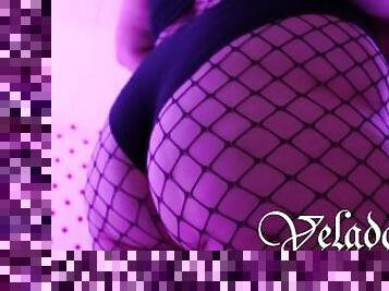 masturbation, orgasme, chatte-pussy, pieds, fantaisie, résille, chevauchement, gode, solo, goth