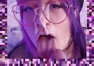 Nerdy emo girl blowjob gets glasses dirty Vertical Pov Kakao chan