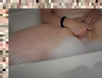Curvy milf plays with her ass and pussy  in the bathtub