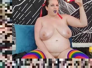 Trailer - Hot Wax on Boobs and Belly: Chubby Kinkster Drips a Rainbow of Hot Wax on Herself