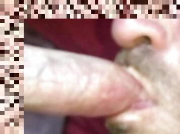 Sucking his Dick Until He Cums in my Mouth, Close Up Cum Shot