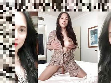 big boobs sexy tranny masturbation by asian trans anairb