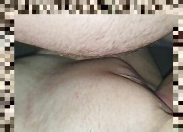 fitta-pussy, amatör, hemmagjord, creampie, par, pov, flickvän, sprut, vått, kuk