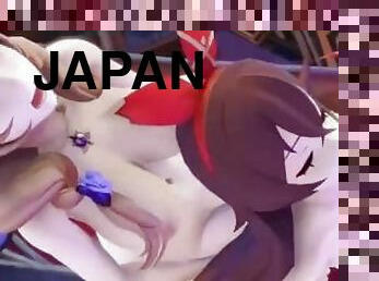 asien, arsch, groß-titten, anal-sex, lesben, japanier, anime, hentai, 3d