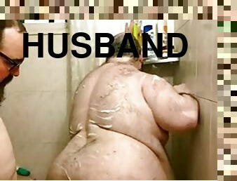 My husband helps me in the shower