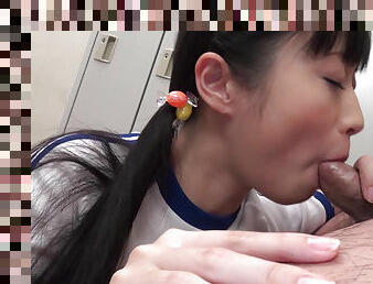 Japanese schoolgirl Tomomi Motozawa sucks cock
