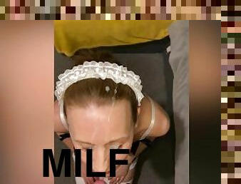 énorme, femme-de-ménage, femme, amateur, fellation, ejaculation-sur-le-corps, milf, française, sur-le-visage, ejaculation