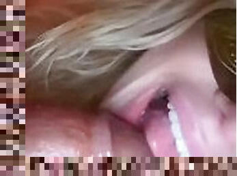 ekstrem, blowjob, deepthroat, svart, første-gang, blond, kveling, pikk, suging