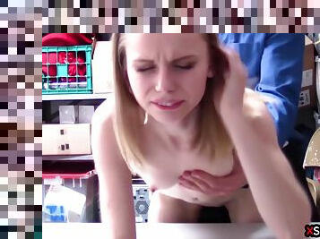 Russian Slender Shoplifting Teen Got Punish Fucked