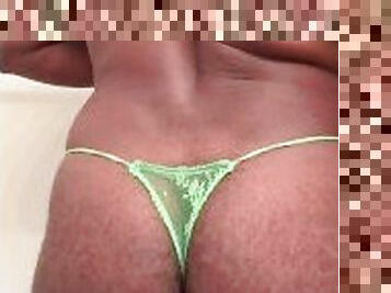Sexy Green Thong Try On