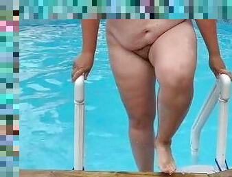 amatör, milf, bbw, pool, ensam