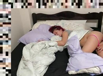 Literally waking her up to simulate a DP with two fingers in her ass
