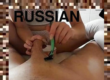 masturbation, rysk, amatör, hemmagjord, bdsm, par, slav, fötter, pov, kuk