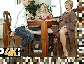 stare, cipka, rosyjskie, dorosłe, mama, blondynka, starsi, ogolone, kocica