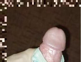 The wife took off her panties, still warm, and the husband took them and started jerking off with th