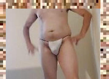 Giddyup Hotstuff in a Skimpy white G-string!