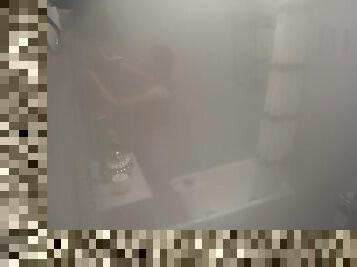 Video of my girl naked in the bathroom enjoying a nice shower