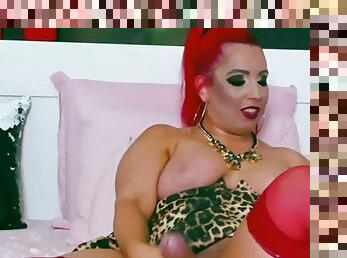 gros-nichons, énorme, masturbation, transsexuelle, amateur, énorme-bite, belle-femme-ronde, rousse, webcam, solo