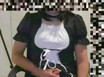 Trans Maid Masturbates for the Camera