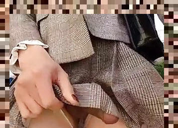 Japanese trans cum in public