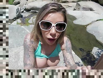 On a sexy camping trip, Karma Rx savors sexual pleasures