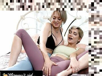 MOMMY'S GIRL - Envious Stepmom Dee Williams Makes Teen Skye Blue's Leggings Wet! HARD SCISSORING