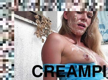 Play with whipped cream,pissing,creampie - PissVids