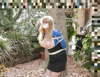 Secretary bondage outdoor bdsm video