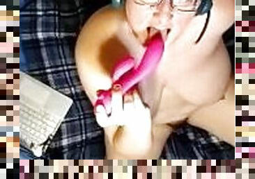 teta-grande, óculos, masturbação, orgasmo, mulher-madura, brinquedo, mãe, bbw, natural, webcam