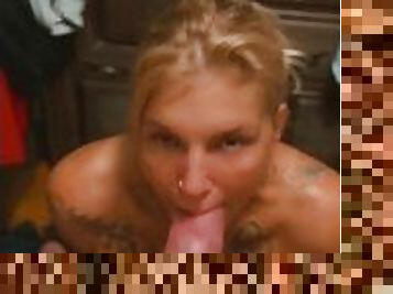 Beautiful Blonde Sucks and Fucks Big Cock