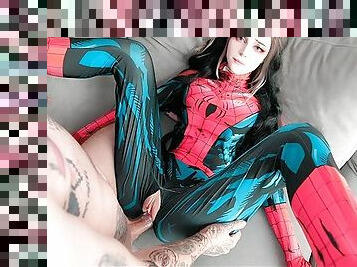 Spider-girl doing whatever it takes to get my web. Porn parody - pinkloving ????