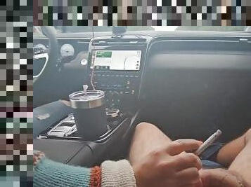 Slave gets cbt and dick used as ashtray on car ride