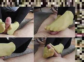 collants, amateur, pieds, bas, point-de-vue, fétiche, branlette-avec-les-pieds, en-nylon