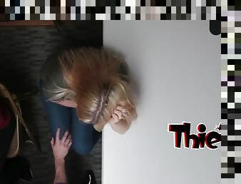 Blonde Mom Has To Watch Her Stepdaughter Get Banged By Officer
