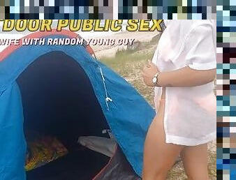PART 1 - I MEET A RANDOM YOUNG GUY ON PUBLIC BEACH CAMP. OUTDOOR PUBLIC SEX! COME WATCH THIS! ????????