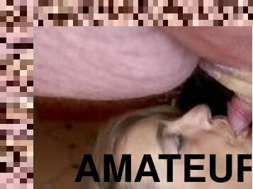 amateur, fellation, ejaculation-sur-le-corps, milf, maison, maman, couple, ejaculation, tatouage, bite